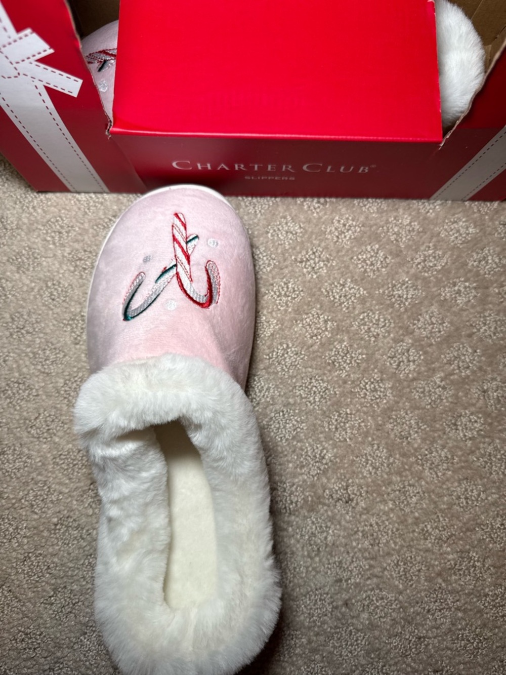 Brand New Charter Club Pink Women’s Plush-Lined Slippers